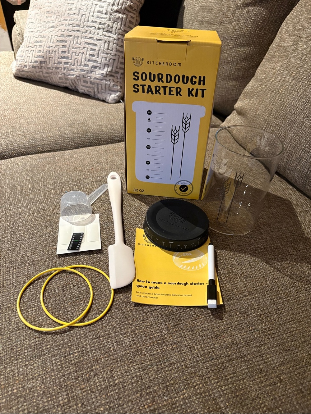 KitchenDom Sourdough Starter Kit - Yellow New in Original Box